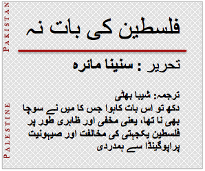 فلسطین کی بات نہ کرنا | سنینا مائرہ فلسطین کی بات نہ کرنا | سنینا مائرہ