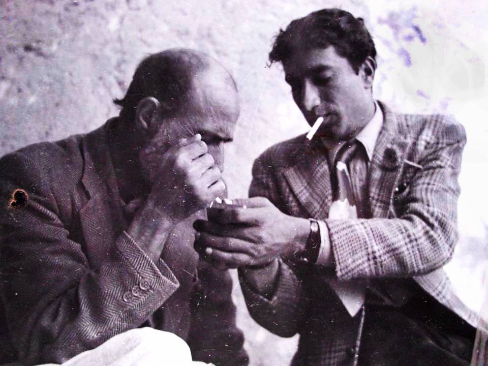 Left: Amir Hamza Shinwari. Right: Progressive Urdu poet Ahmad Faraz.